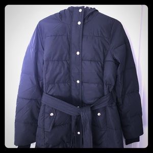 J.Crew Mercantile Long Black Puffer Coat